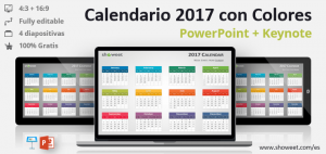 Calendario 2017 con Colores para PowerPoint y Keynote