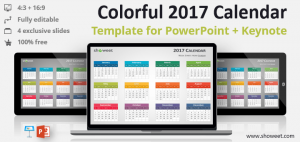Colorful 2017 Calendar for PowerPoint and Keynote