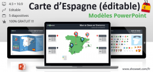 Modèles de Carte d’Espagne pour PowerPoint