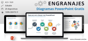 Diagramas con Engranajes para PowerPoint