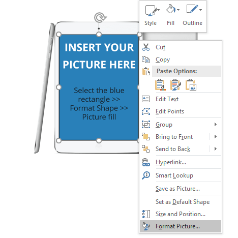 Mockup for PowerPoint - Format Picture