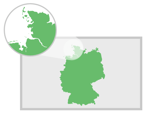 Finely detailed outline map of Germany for PowerPoint