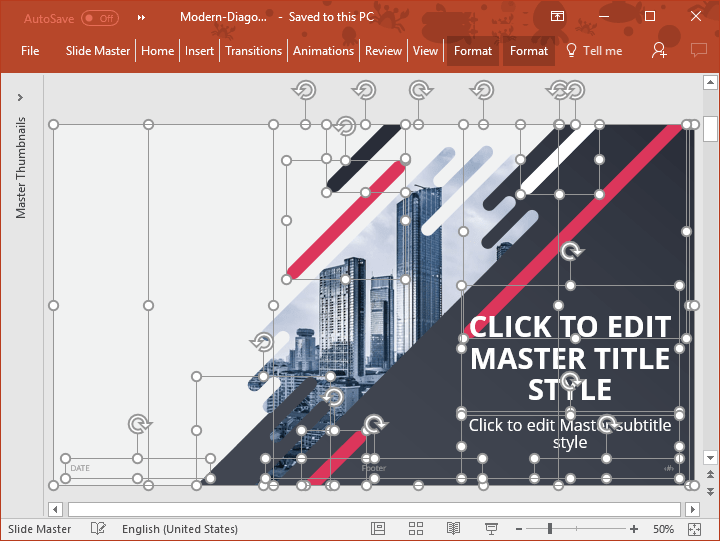 Diagonal - Modèle PowerPoint gratuit complètement éditable