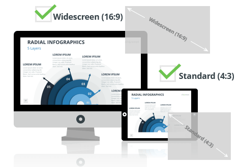 Radial Infographics for PowerPoint - Optimized for Widescreen and Standard Layouts