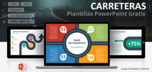 Plantillas Infográficas de Carreteras para PowerPoint