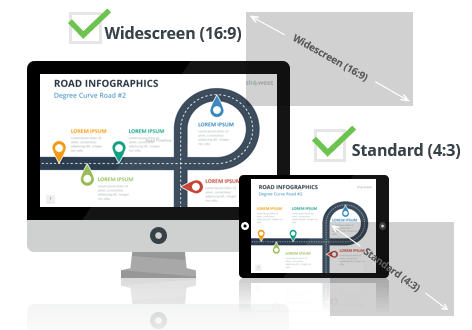 Road Infographics for PowerPoint - Optimized for Widescreen and Standard Layouts