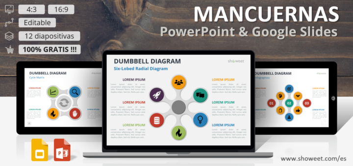 Diagramas Gratis tipo Mancuernas para PowerPoint y Google Slides