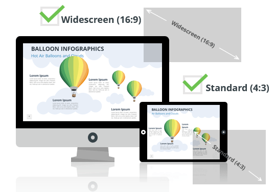 Balloon Infographics for PowerPoint - Optimized for Widescreen and Standard Layouts