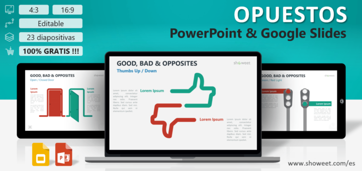 Opuestos - Plantillas de Infografía para PowerPoint y Google Slides