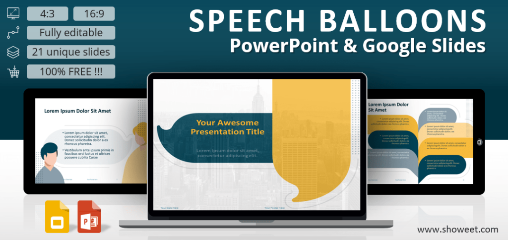 Speech Balloons Template for PowerPoint and Google Slides