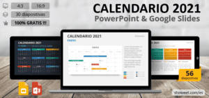Calendario 2021 para PowerPoint y Google Slides